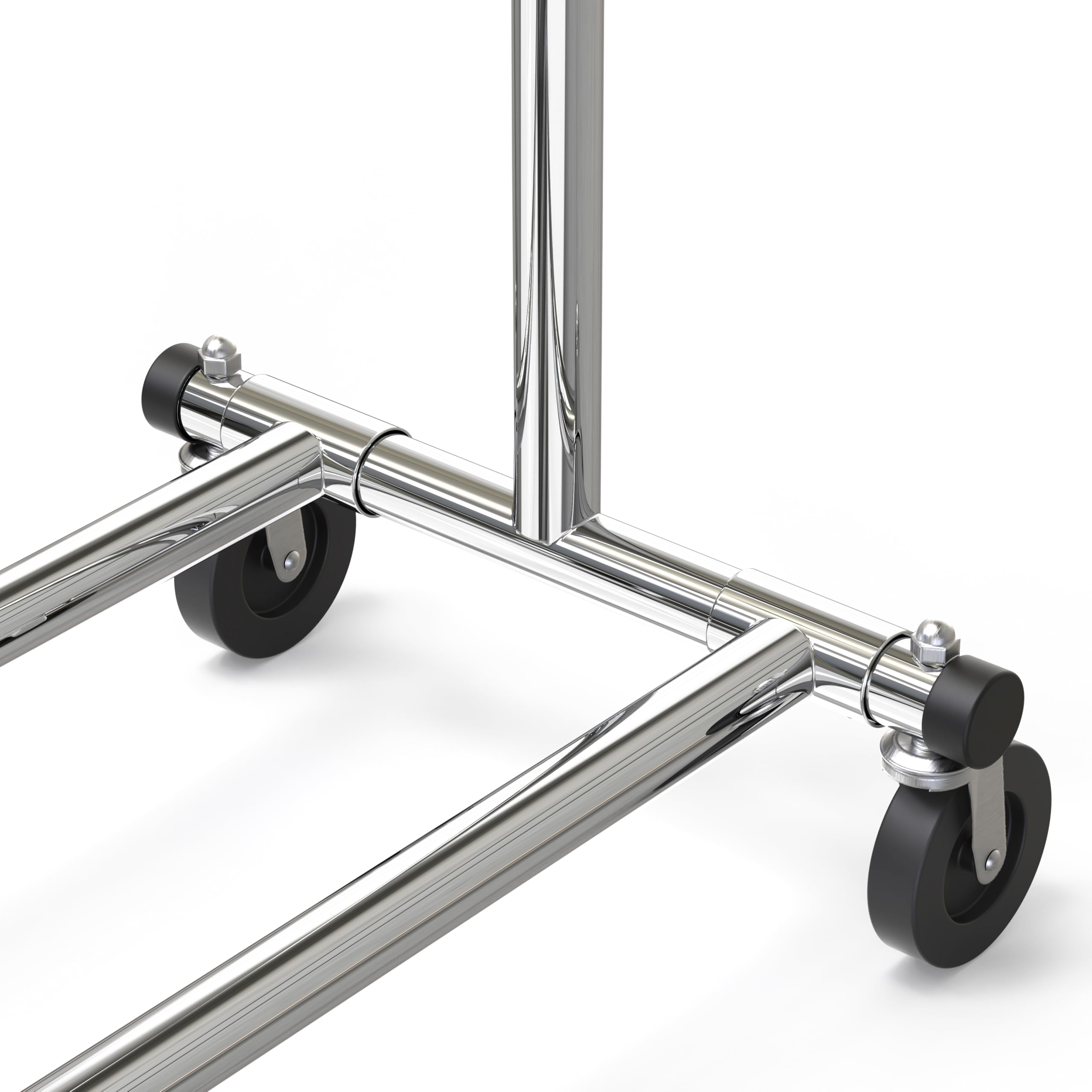 Simple Houseware loaded rack with coats showing 150 lb capacity stability