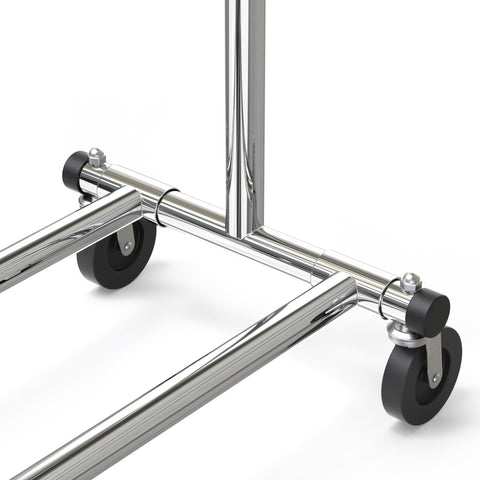 Simple Houseware loaded rack with coats showing 150 lb capacity stability