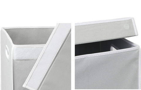 Simple Houseware hamper placed in bathroom demonstrating compact footprint and convenience