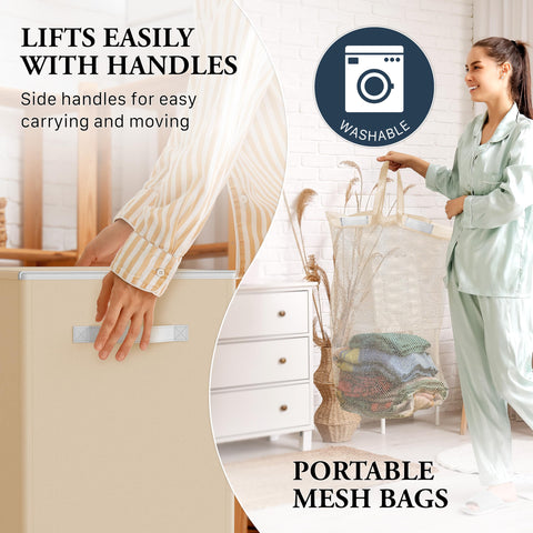 Simple Houseware removable mesh bag detail with handles for effortless laundry transport