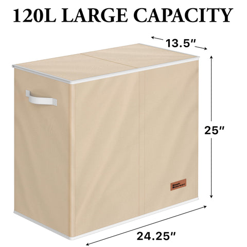 Simple Houseware hamper with flip-top lid closed to conceal laundry and reduce odors