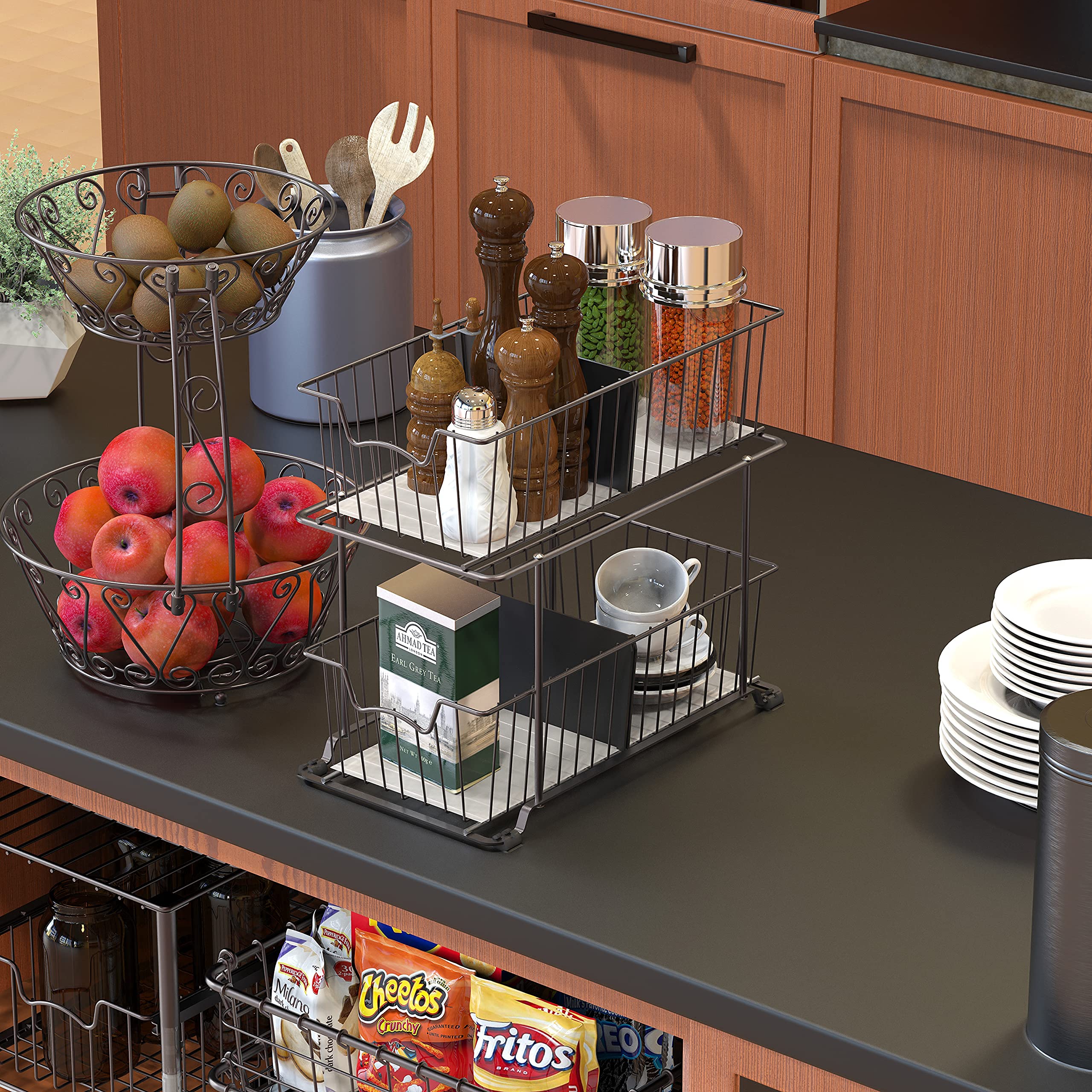 Simple Houseware installed inside cabinet demonstrating space-saving benefit