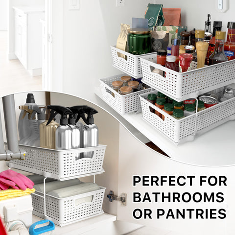 Simple Houseware installed under cabinet showing space-saving organization benefit