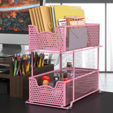 Simple Houseware installed inside a cabinet showing pull-out baskets for easy pantry organization