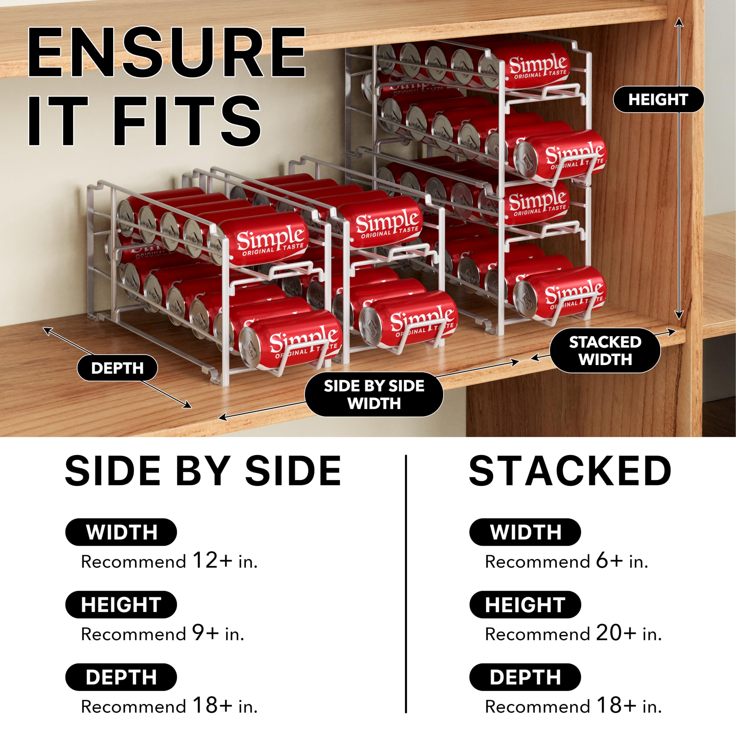 Simple Houseware rack inside fridge maximizing vertical fridge space and visibility