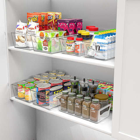 Simple Houseware bins arranged in a refrigerator demonstrating quick access
