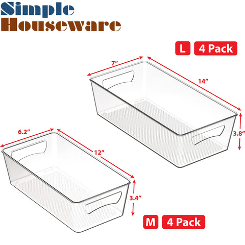 Simple Houseware close-up of large bin showing transparent sides and capacity