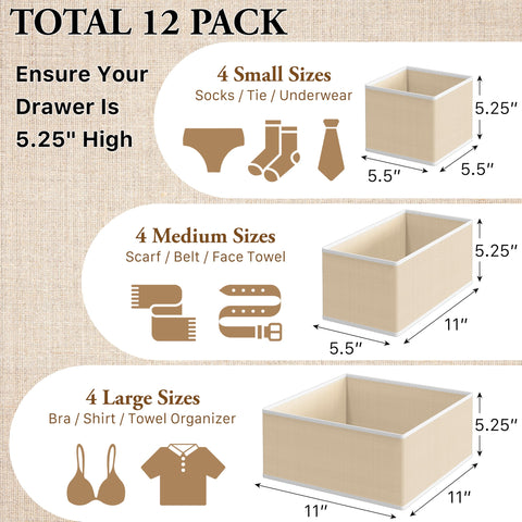Simple Houseware large beige bin with visible dimensions useful for bras and towels