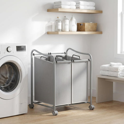Simple Houseware next to washing machine for scale, fits small laundry spaces neatly