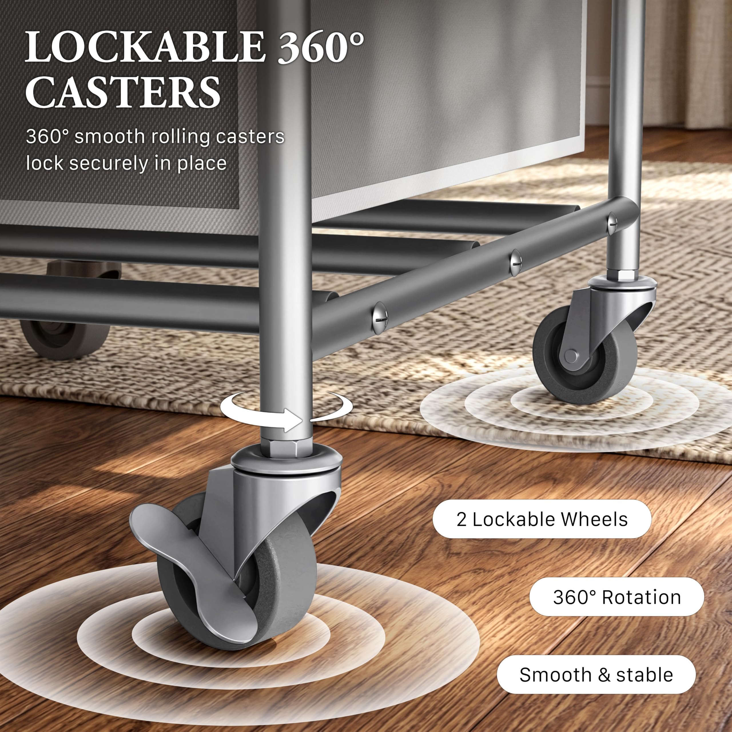 Simple Houseware size comparison with person illustrating compact footprint advantage