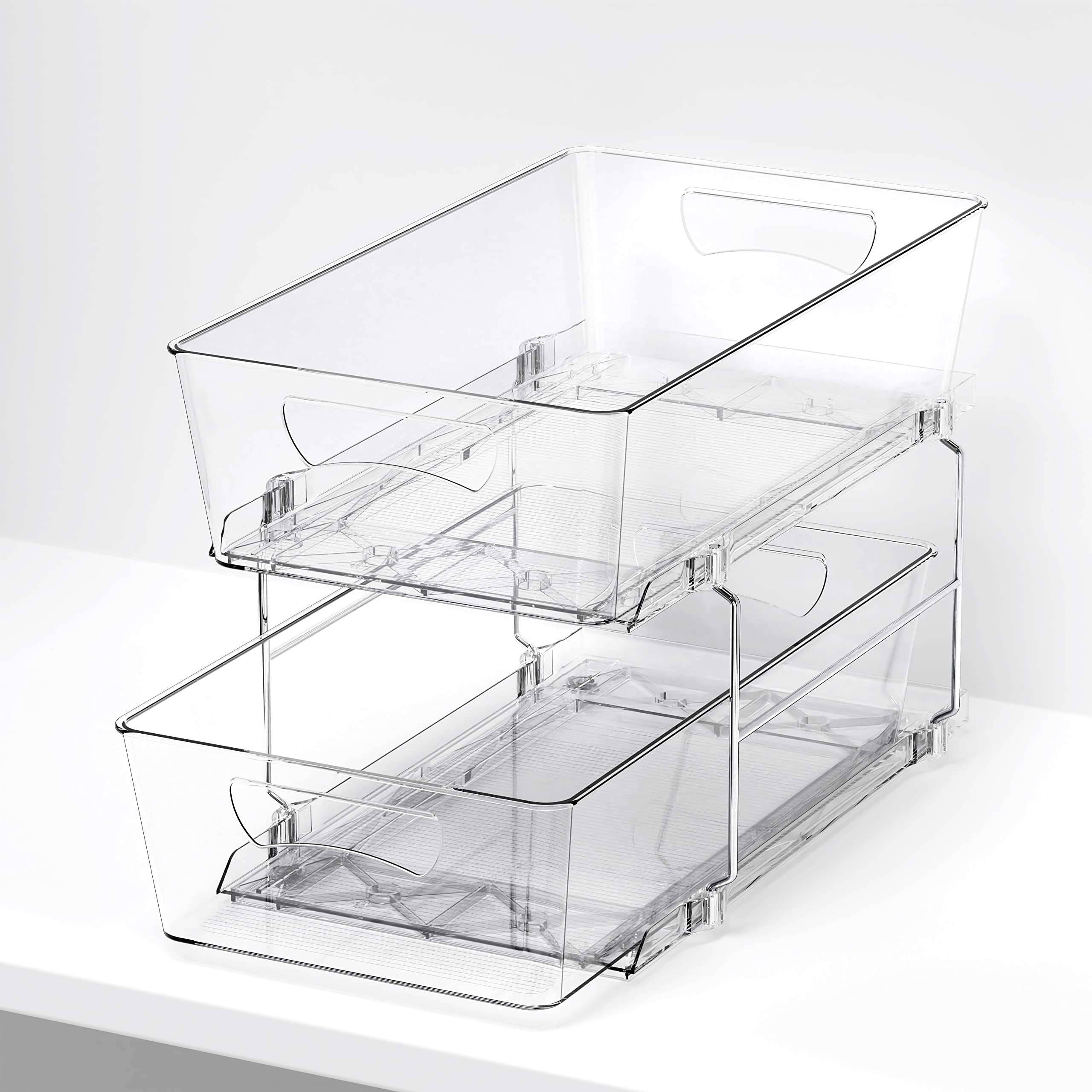 Simple Houseware on bathroom shelf showing tidy appearance and visibility benefit
