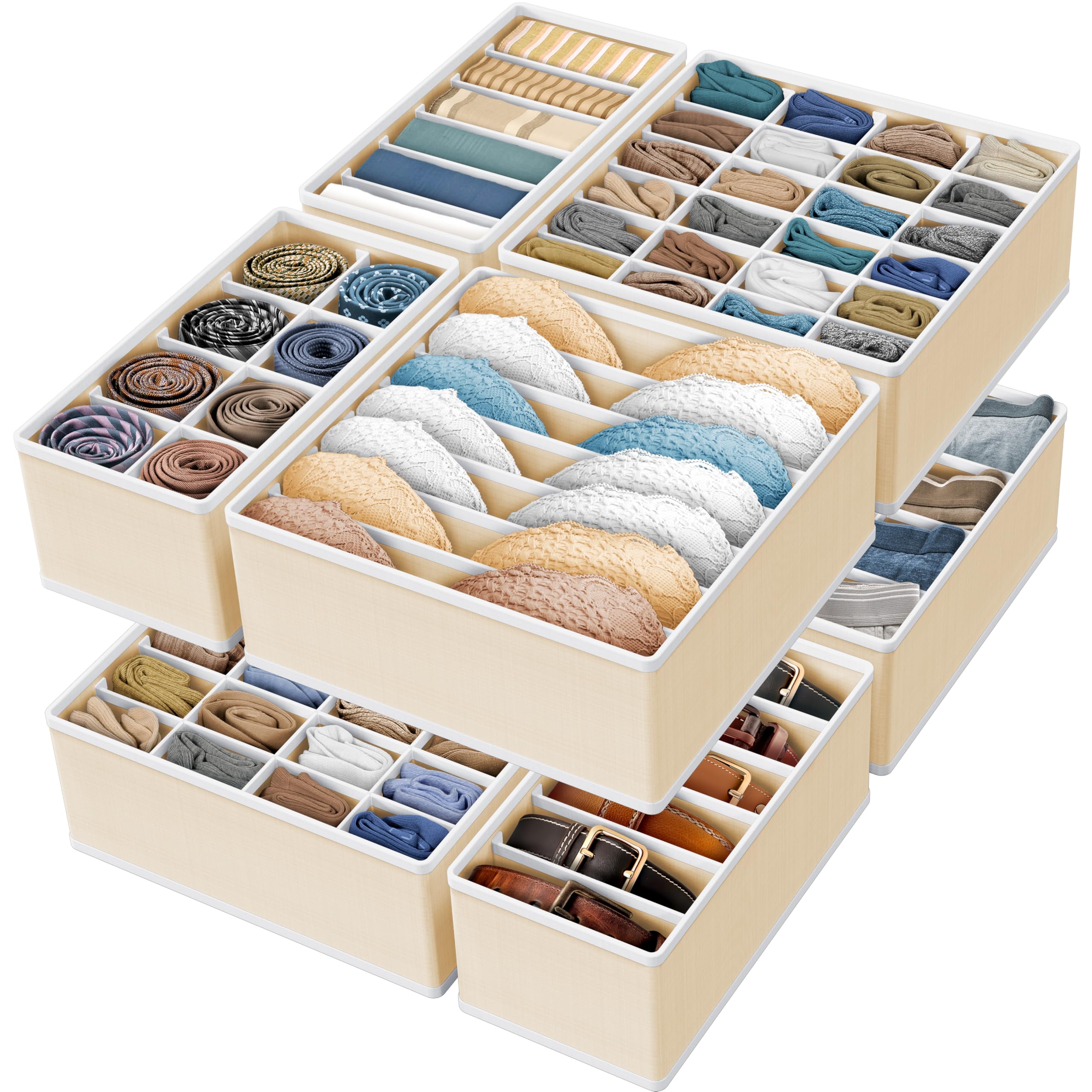 Bedroom drawer styled with Simple Houseware bins for an organized morning routine