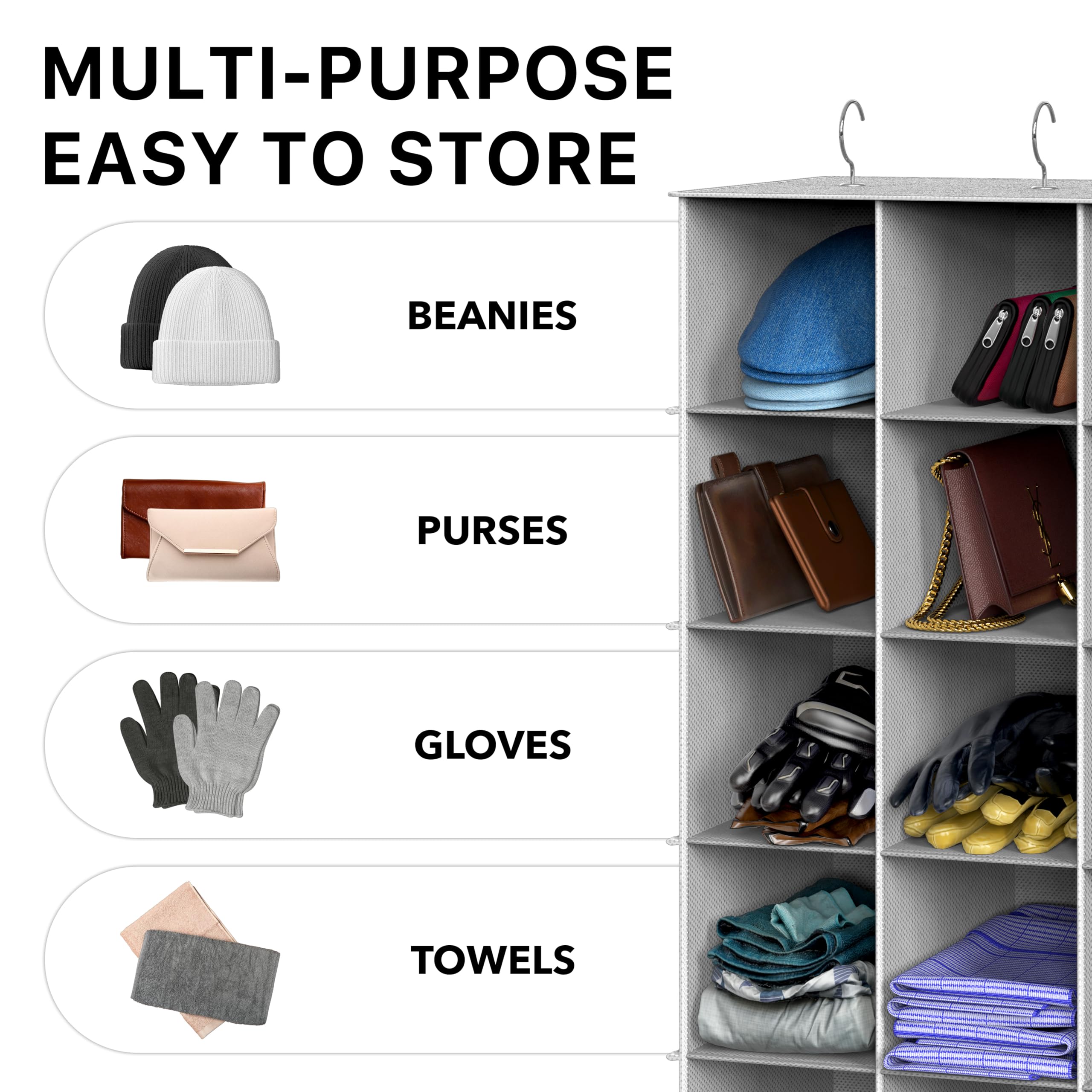 Simple Houseware in a bedroom closet illustrating organized, clutter-free benefit