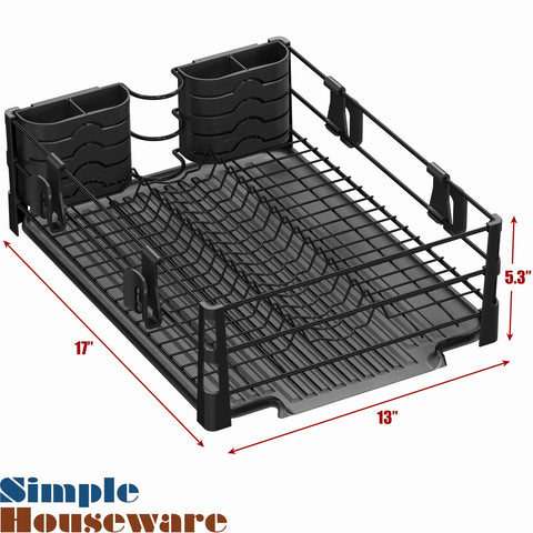 Simple Houseware dish rack in kitchen lifestyle scene showing tidy, efficient drying