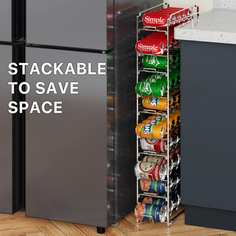 Simple Houseware lifestyle pantry setup showing multiple racks organizing canned drinks efficiently