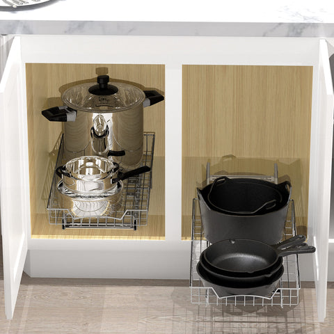 Simple Houseware mounted inside a kitchen cabinet demonstrating easier reach benefit