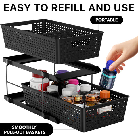 Simple Houseware pull-out in use displaying easy access to toiletries and convenience