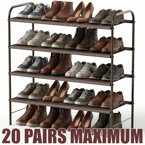 Simple Houseware reconfigured with taller tiers for boots showing adaptable storage benefit