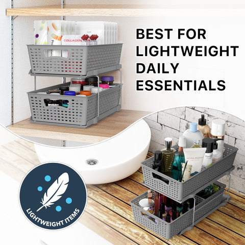 Simple Houseware beside common bottle illustrating compact footprint and space-saving benefit