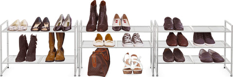 Simple Houseware rack beside shoes to show 10.6" depth and real-world scale