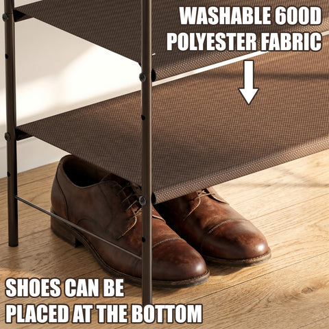 Simple Houseware shoe rack placed in an entryway demonstrating space-saving organization benefit