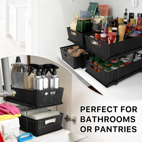 Simple Houseware size comparison beside common items showing compact footprint advantage