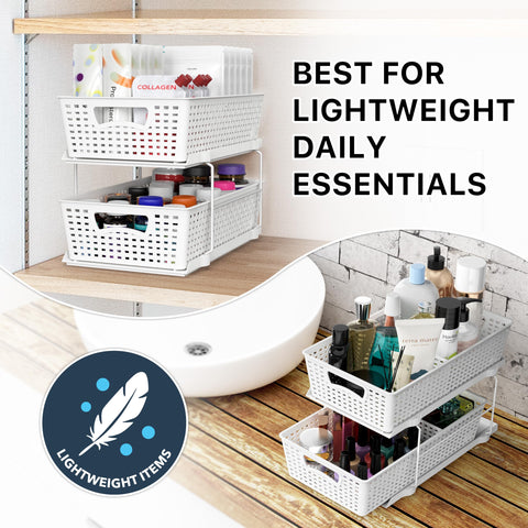 Simple Houseware size comparison with common items showing compact footprint benefit