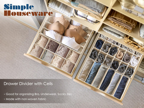 Simple Houseware organizers with socks to show compartment size and neat separation
