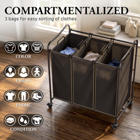 Simple Houseware in-use shot with person loading clothes for fast sorting