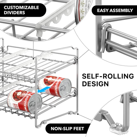 Simple Houseware two units stacked with clips to increase vertical storage capacity