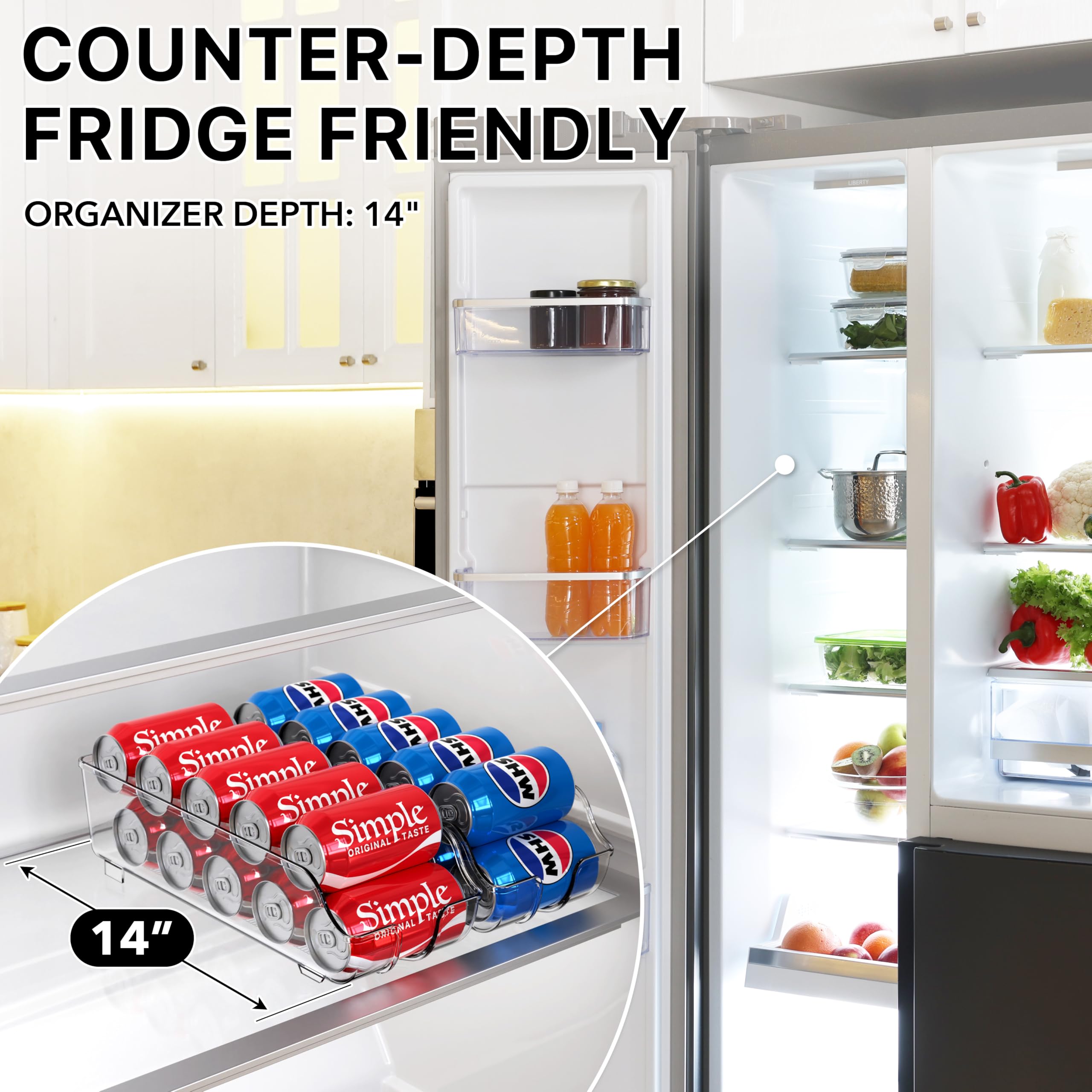 Simple Houseware top-down view displaying organized cans and space savings