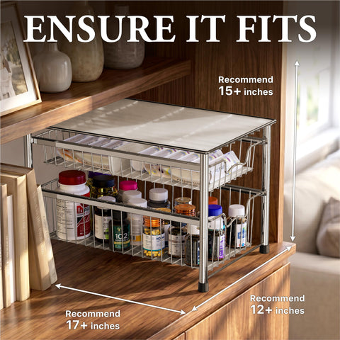 Simple Houseware top surface with jars demonstrating extra usable space