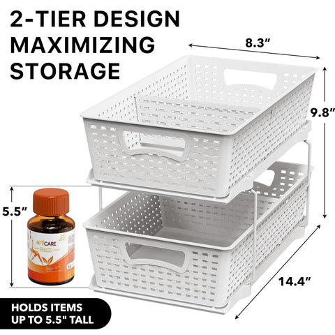Simple Houseware top tier close-up showing roomy basket and easy-access benefit