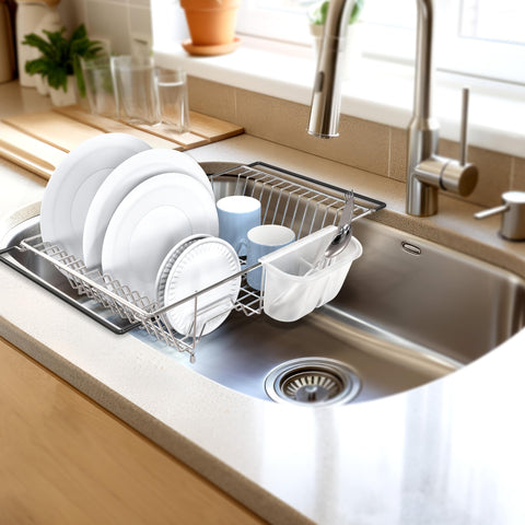 Simple Houseware two-compartment utensil holder close-up for organized drying