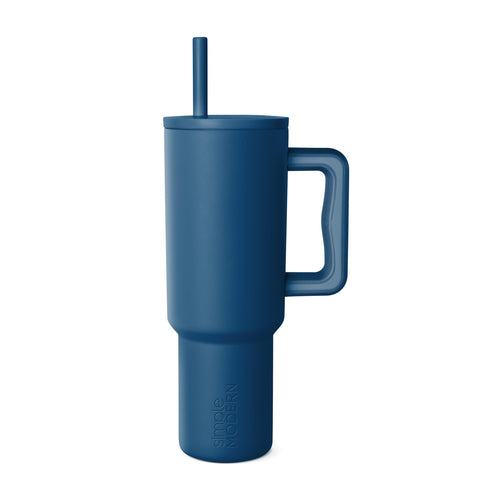 Simple Modern 40oz Signature Trek front view in blue showing full capacity and sleek finish