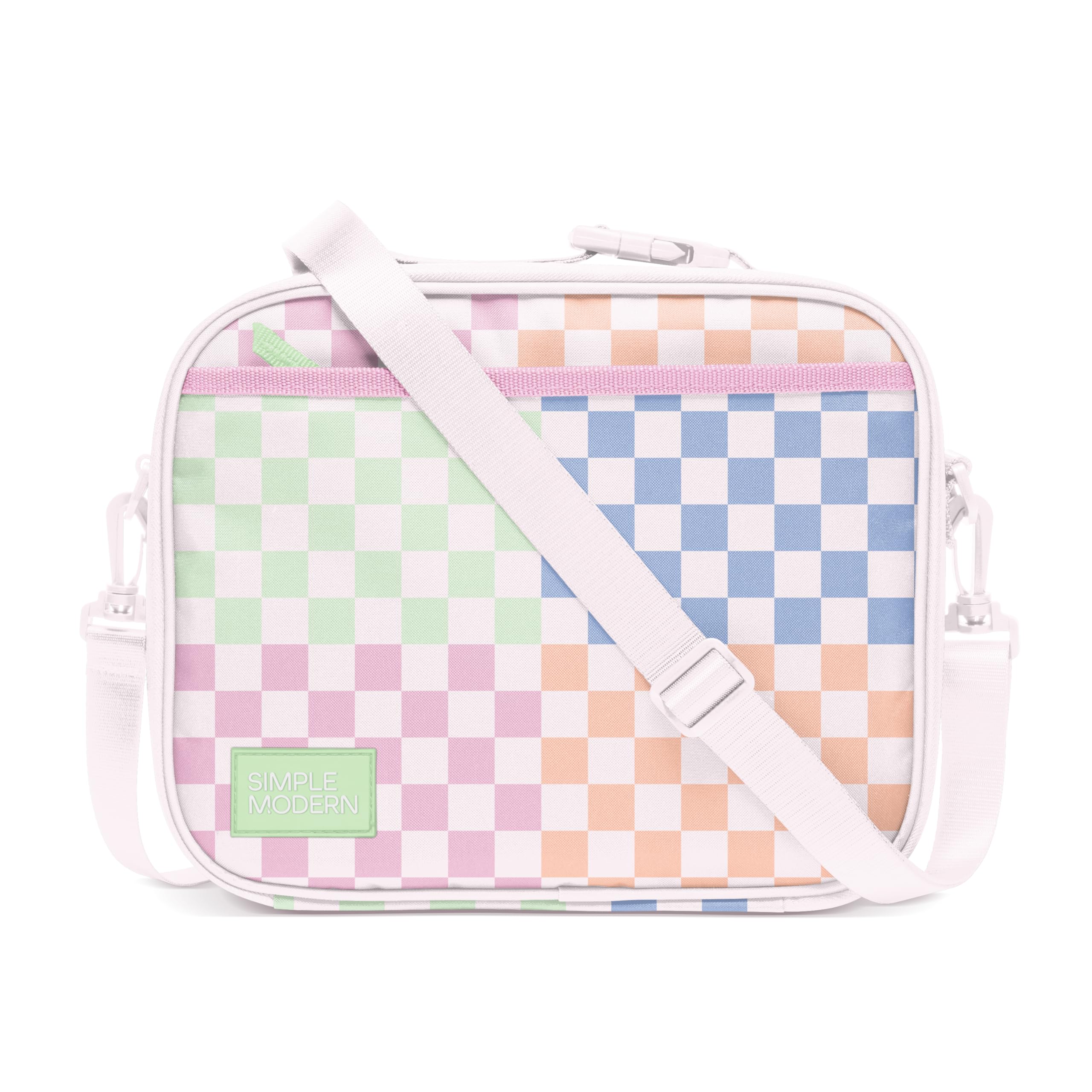 Simple Modern checkered front packaging showing compact lunch bag advantage