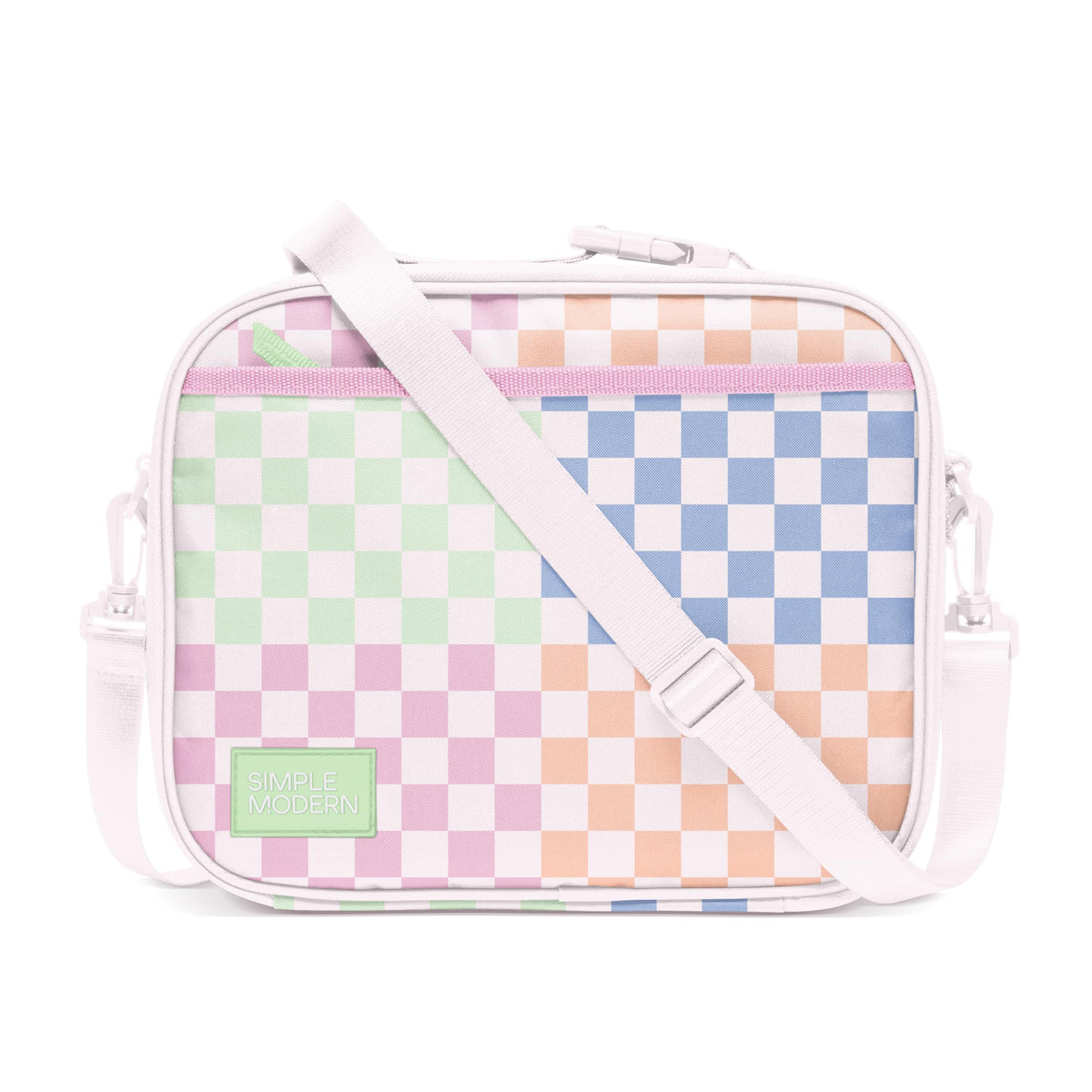Simple Modern checkered front packaging showing compact lunch bag advantage
