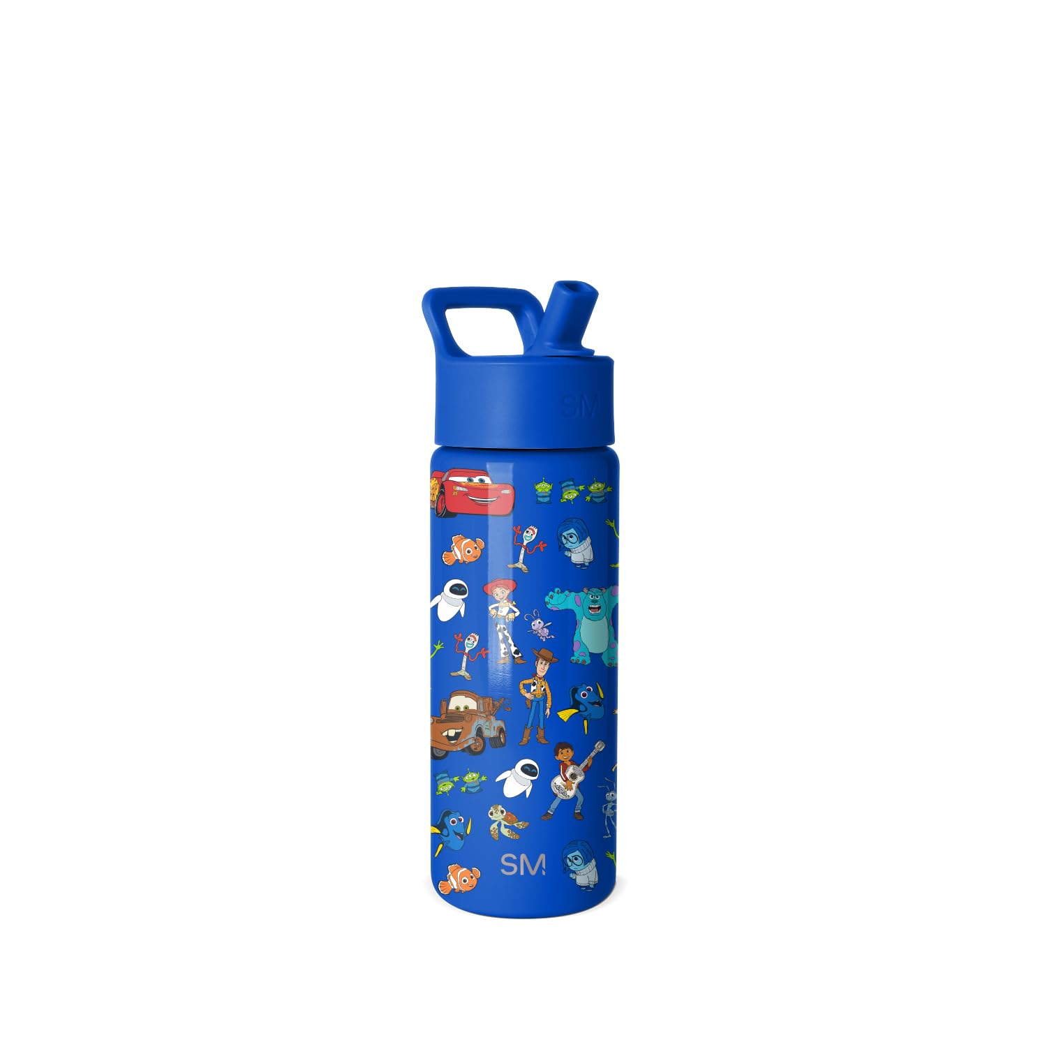 Simple Modern front view showing Disney Pixar design and secure lid for easy recognition