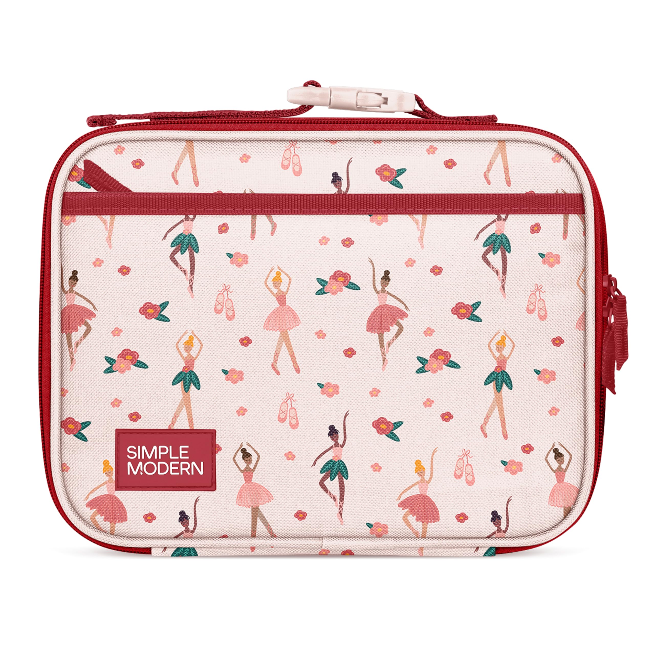 Simple Modern Hadley front view showing compact lunch bag and cute Ballerina print benefit portability