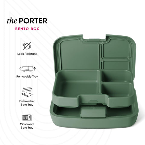 Simple Modern open bento box displaying three compartments for easy portioning benefit