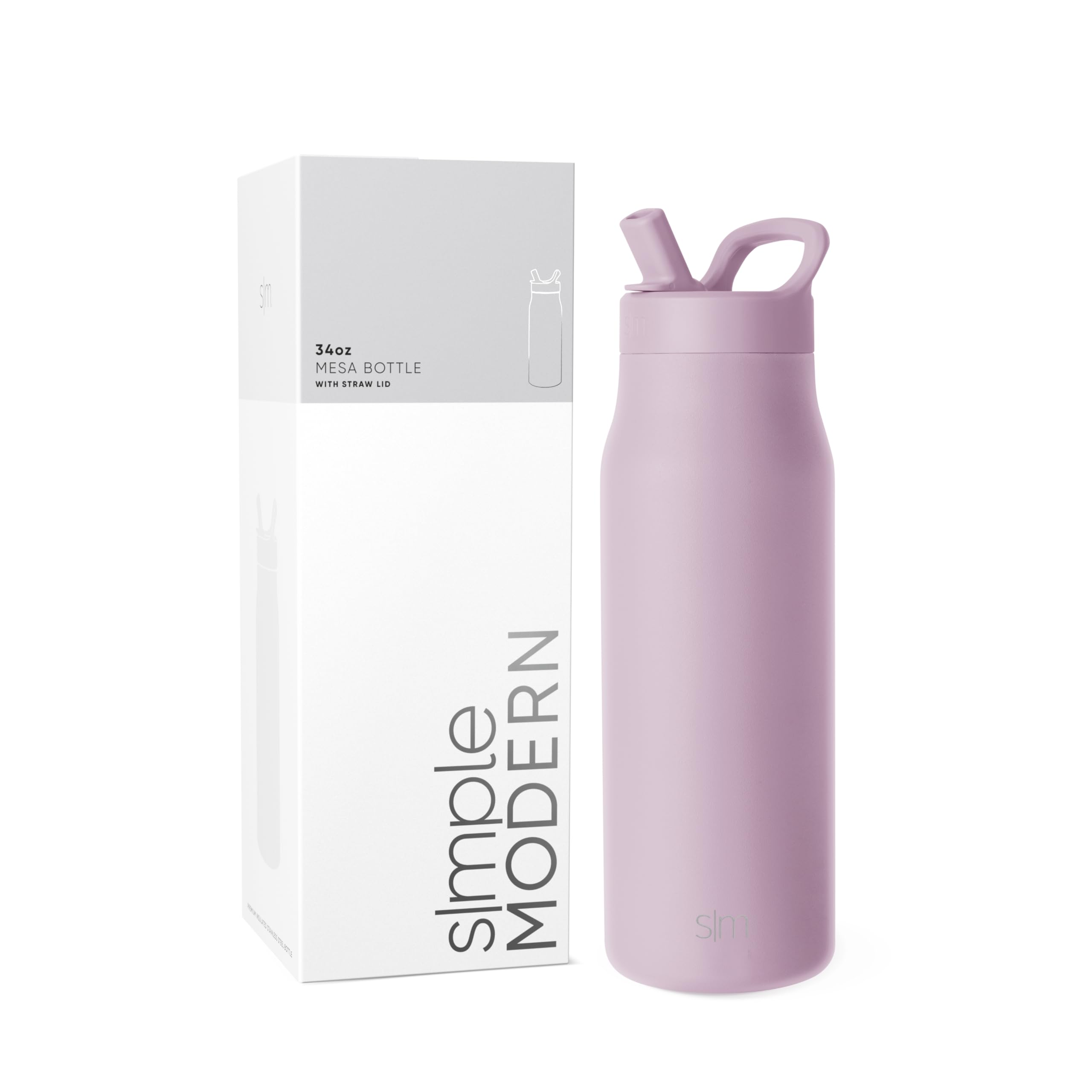 Simple Modern lavender bottle front view showing sleek shape and color benefit