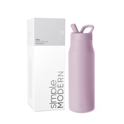 Simple Modern lavender bottle front view showing sleek shape and color benefit