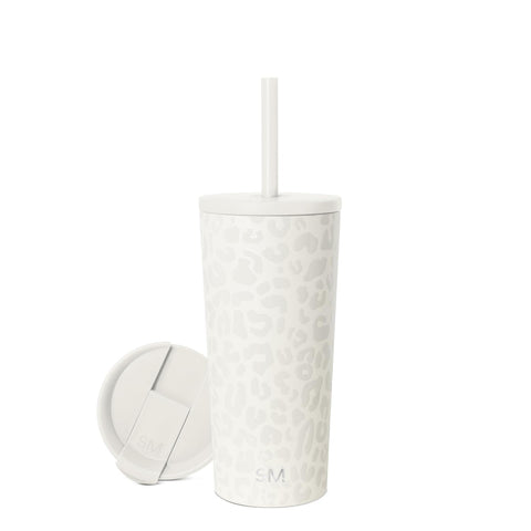 Simple Modern leopard front view showing insulated 20oz tumbler benefit of stylish everyday use