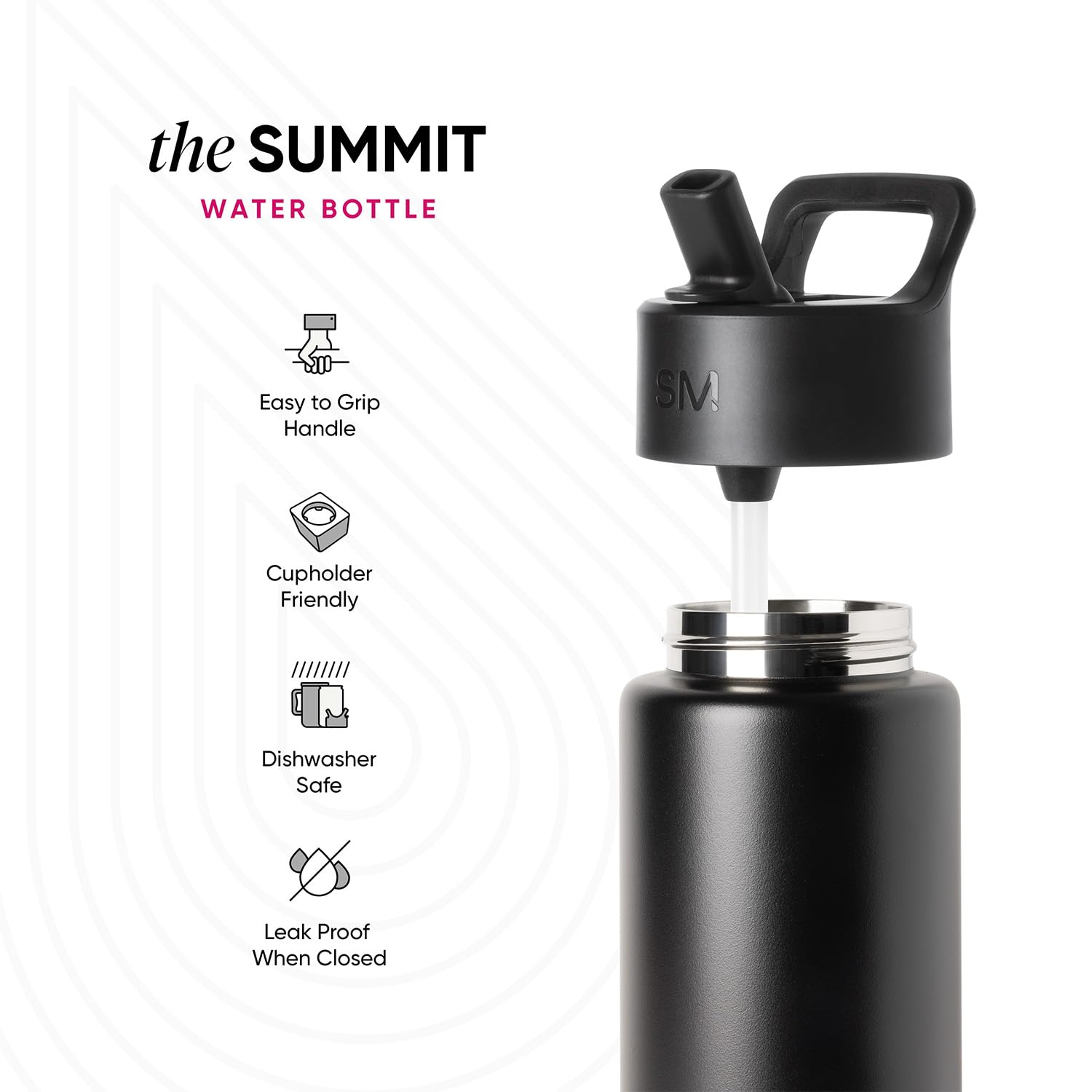 Simple Modern side profile showing slim, cupholder-friendly shape and 18oz size