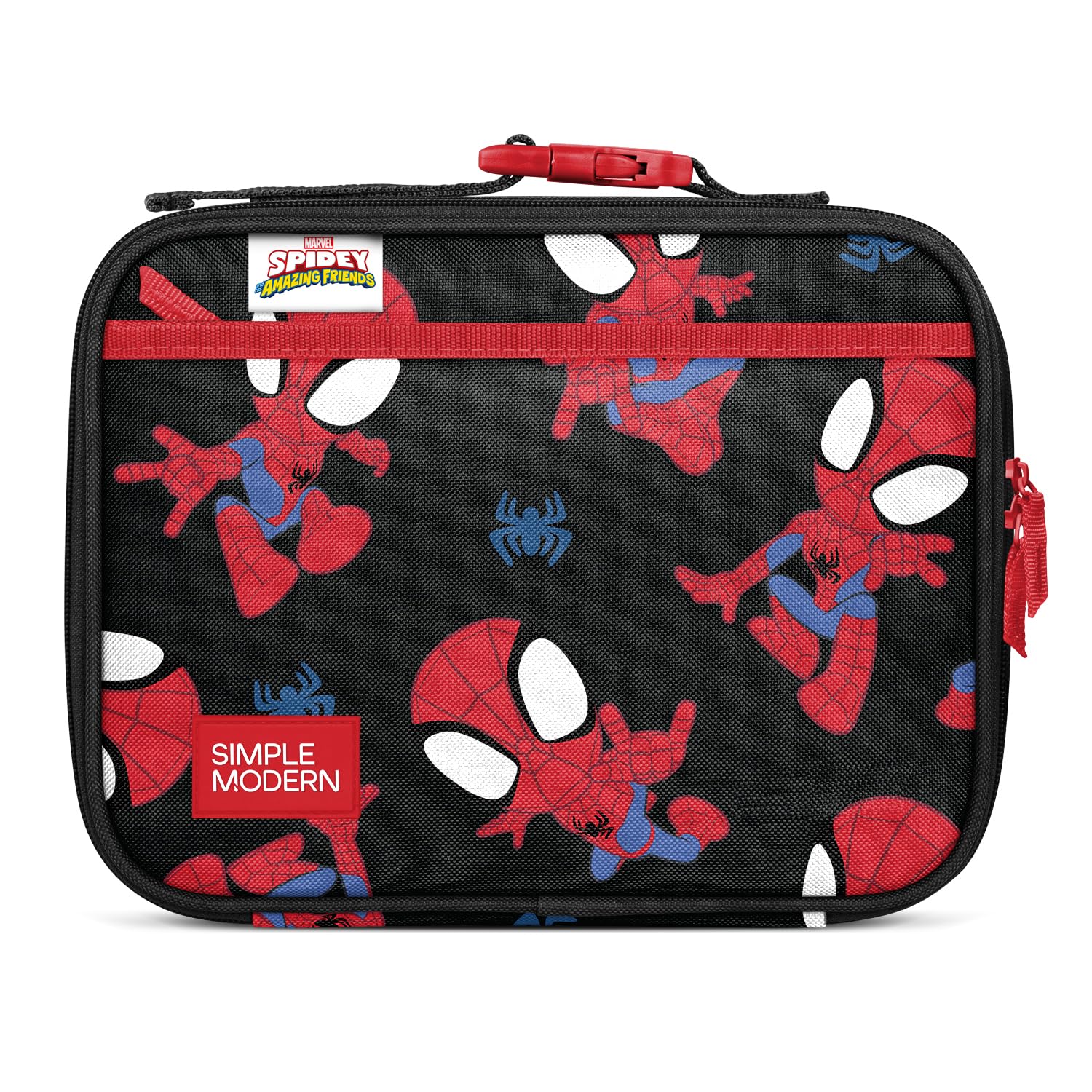 Simple Modern Marvel Spidey front view showing kid-friendly design and durable exterior