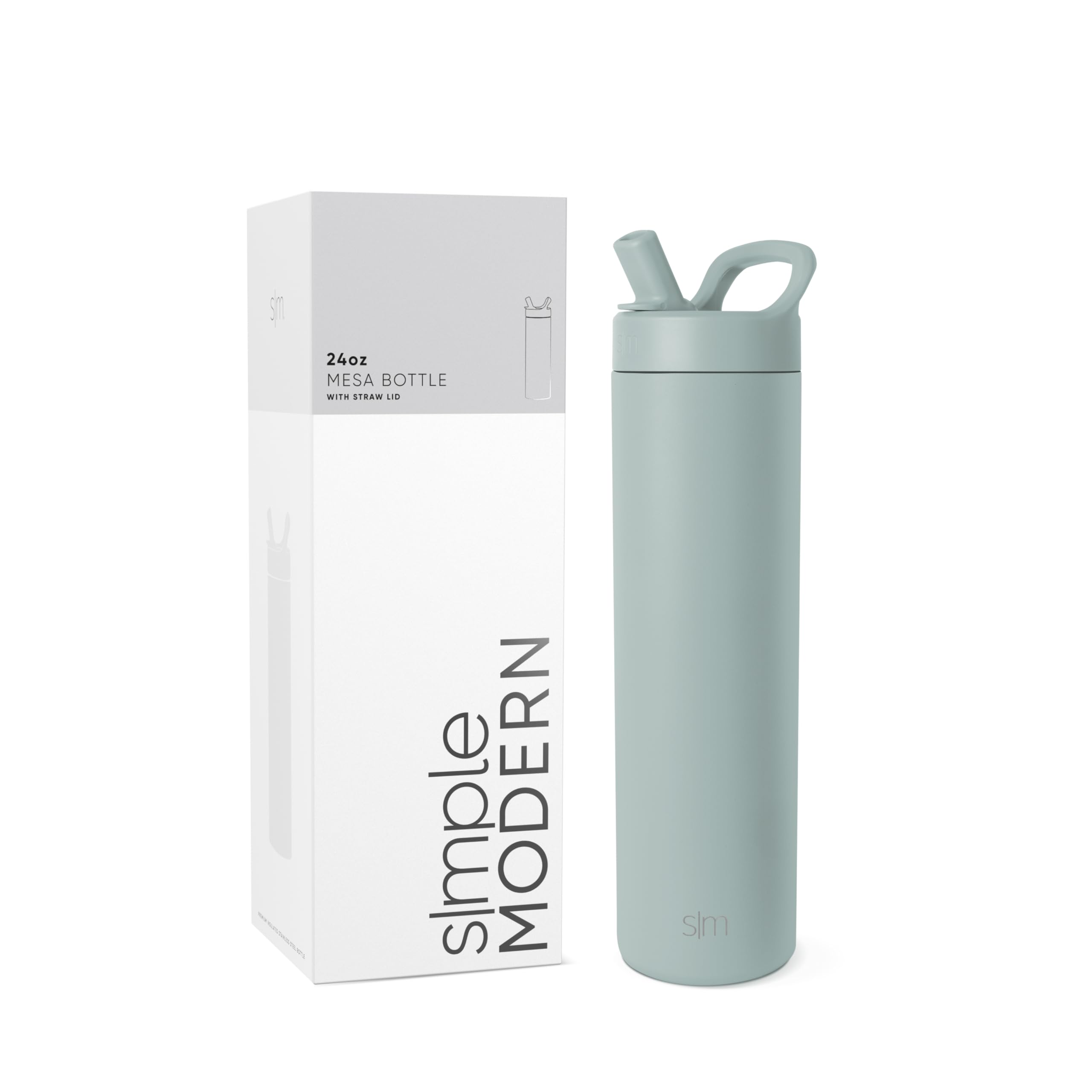 Simple Modern front view of 24oz green bottle showing sleek design and portability