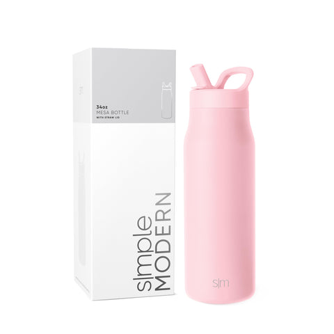 Simple Modern Mesa front view pink bottle showing sleek finish and capacity benefit