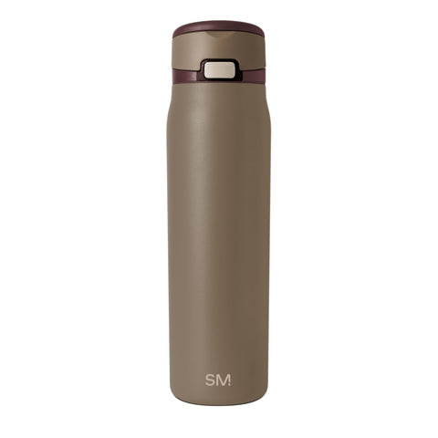 Simple Modern brown bottle front view showing insulated design and handle for easy carry