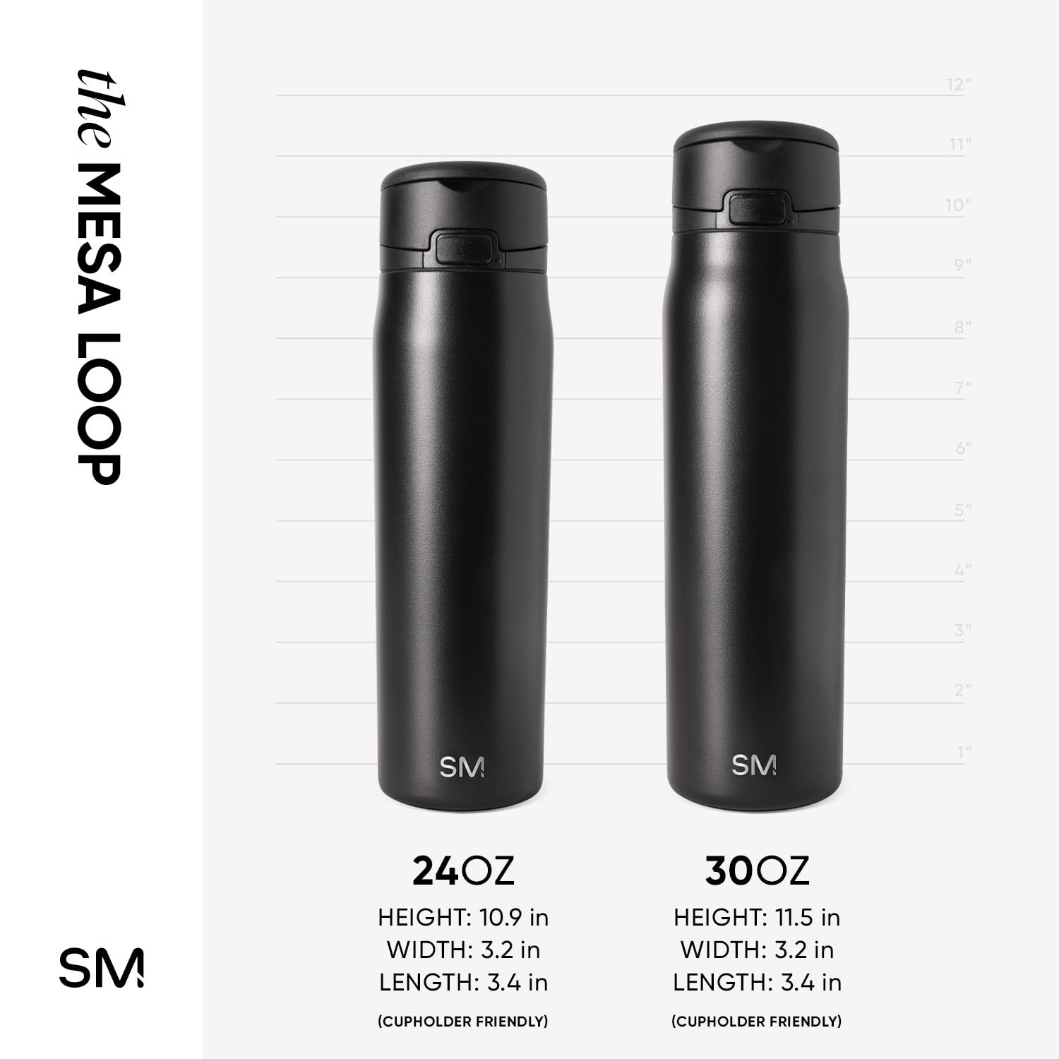 Simple Modern bottle held in hand showing 24oz scale and portability benefit