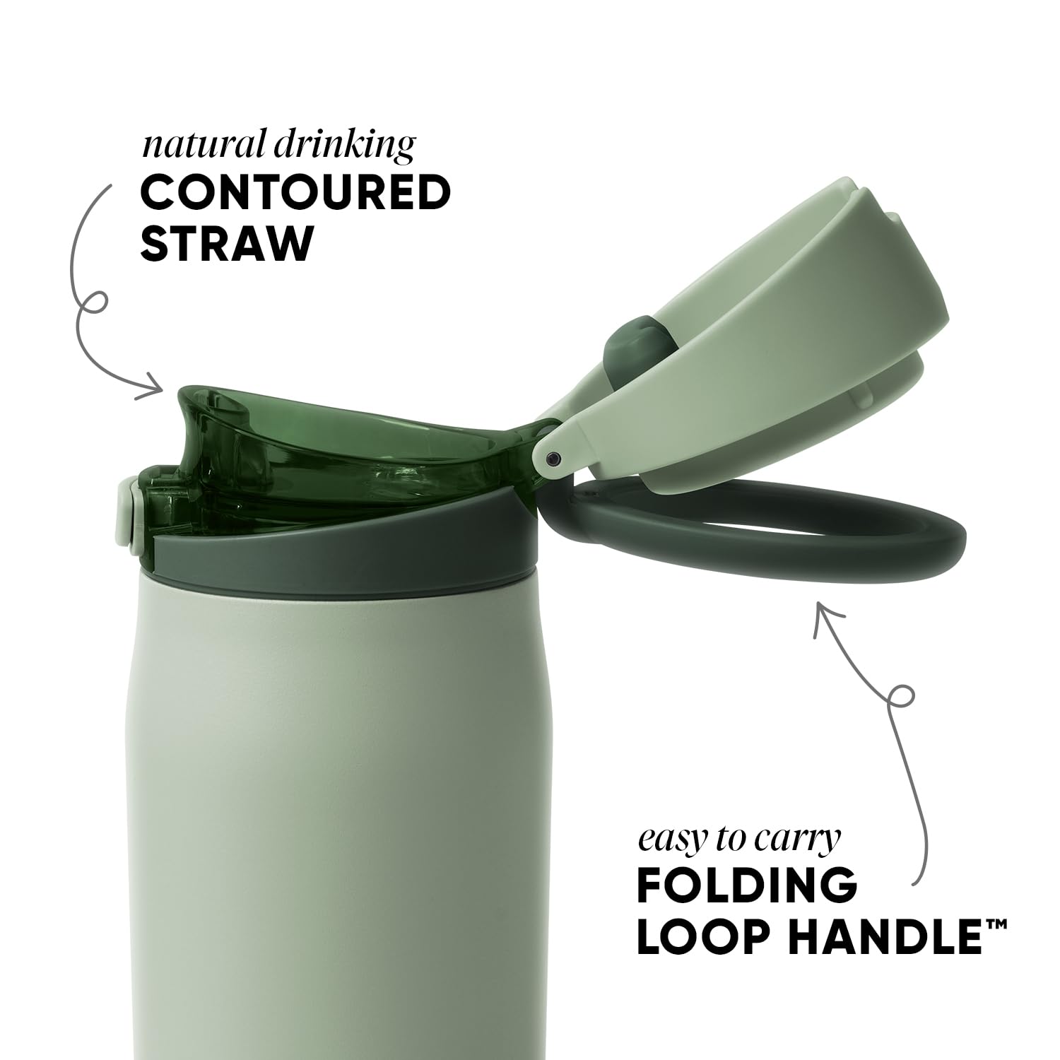 Simple Modern Mesa Loop covered straw lid closed protecting spout and preventing spills